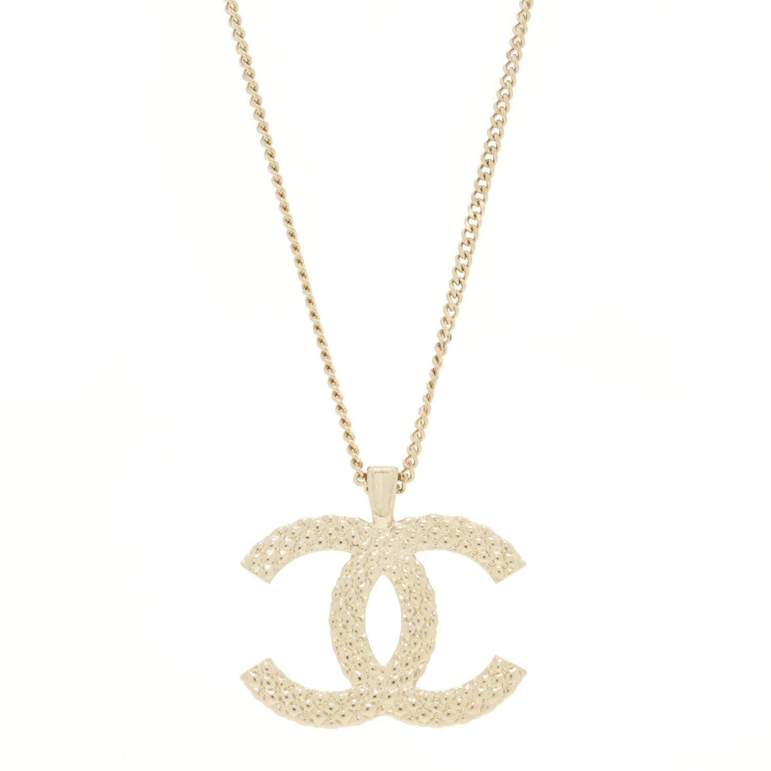 Chanel Crystal CC Chain Necklace Gold 5 of 7