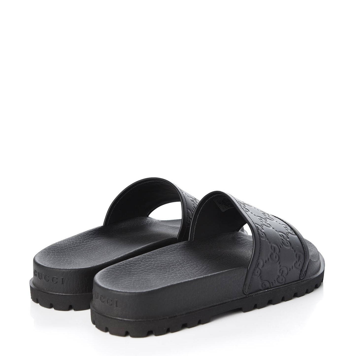 Guccissima Mens Lug Sole Slide Sandals 5 Black