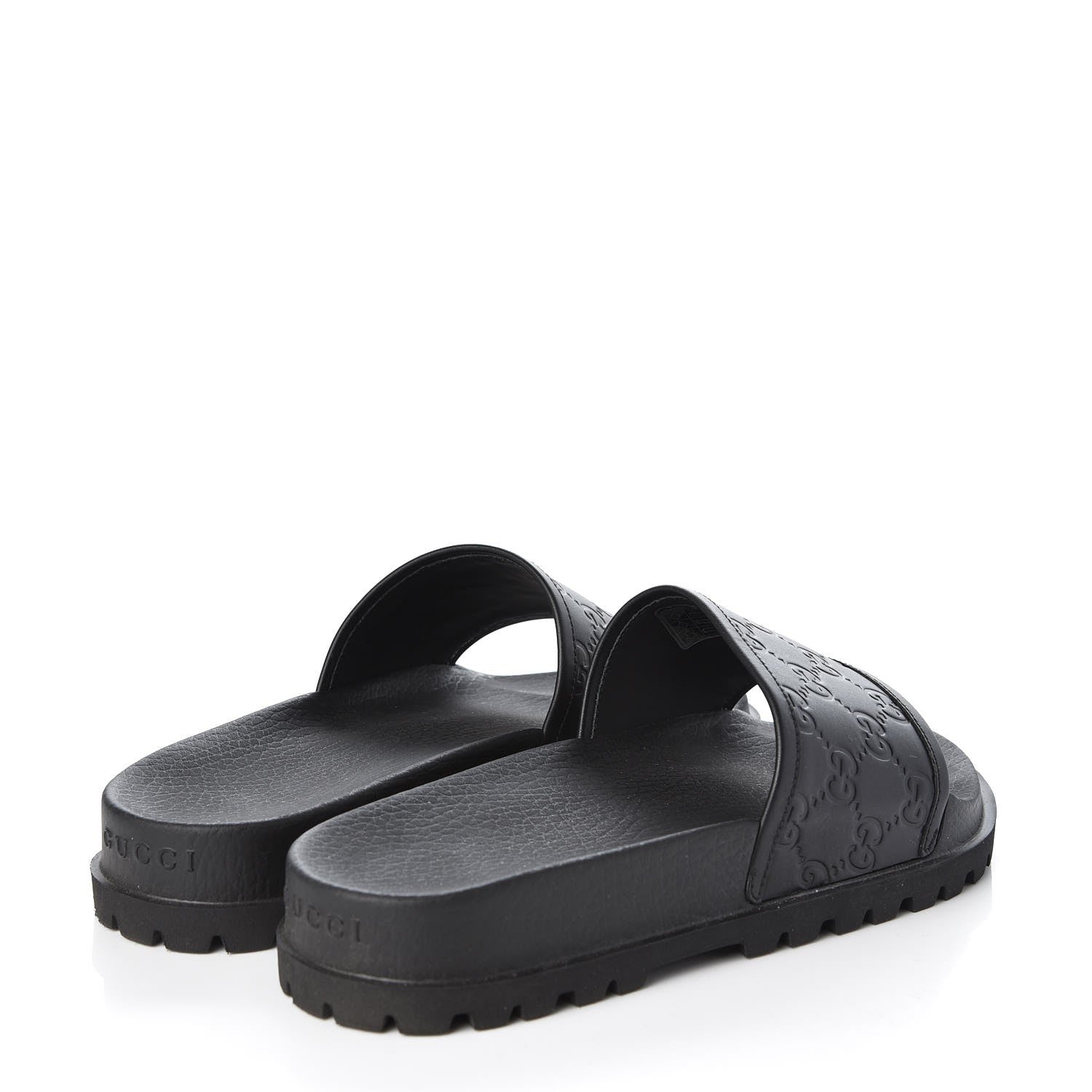 Gucci Guccissima Mens Lug Sole Slide Sandals 5 Black 4 of 7