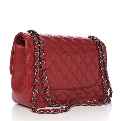 Chanel Lambskin Quilted Jumbo Double Flap Red 2 of 10