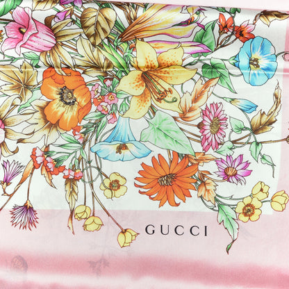 Gucci Silk Twill Eighties Bouquet Square Scarf Pink Ivory 2 of 4