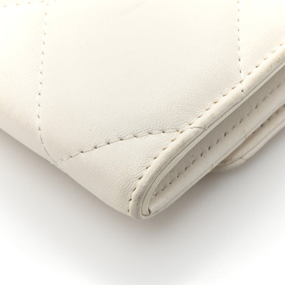 Chanel Lambskin Quilted Chanel 19 Flap Coin Purse With Chain White 12 of 14