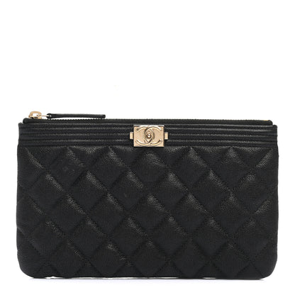 Chanel Caviar Quilted Small Boy Cosmetic Case Black 1 of 7