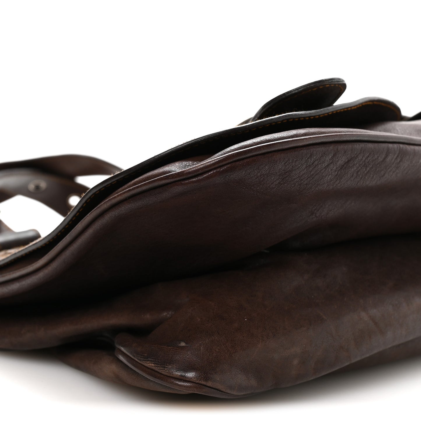 Calfskin Medium Gaucho Double Saddle Bag Brown