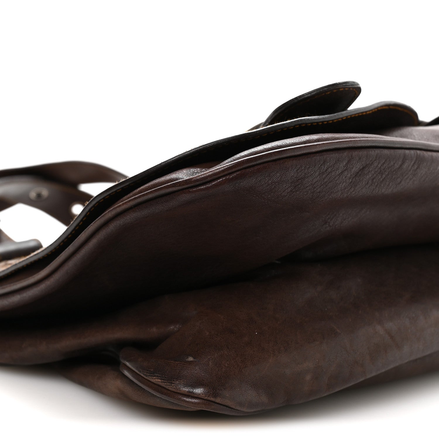 Christian Dior Calfskin Medium Gaucho Double Saddle Bag Brown 9 of 11