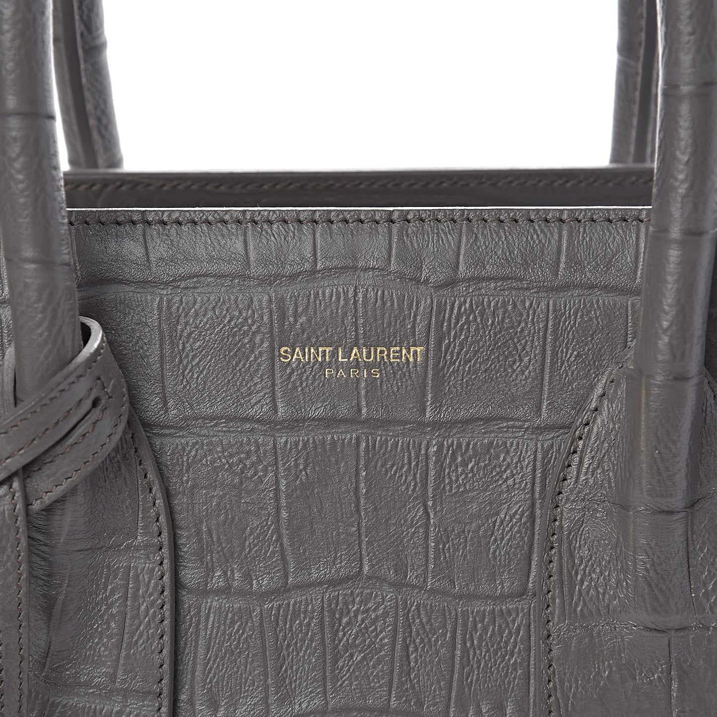 Calfskin Crocodile Embossed Small Sac De Jour Fog
