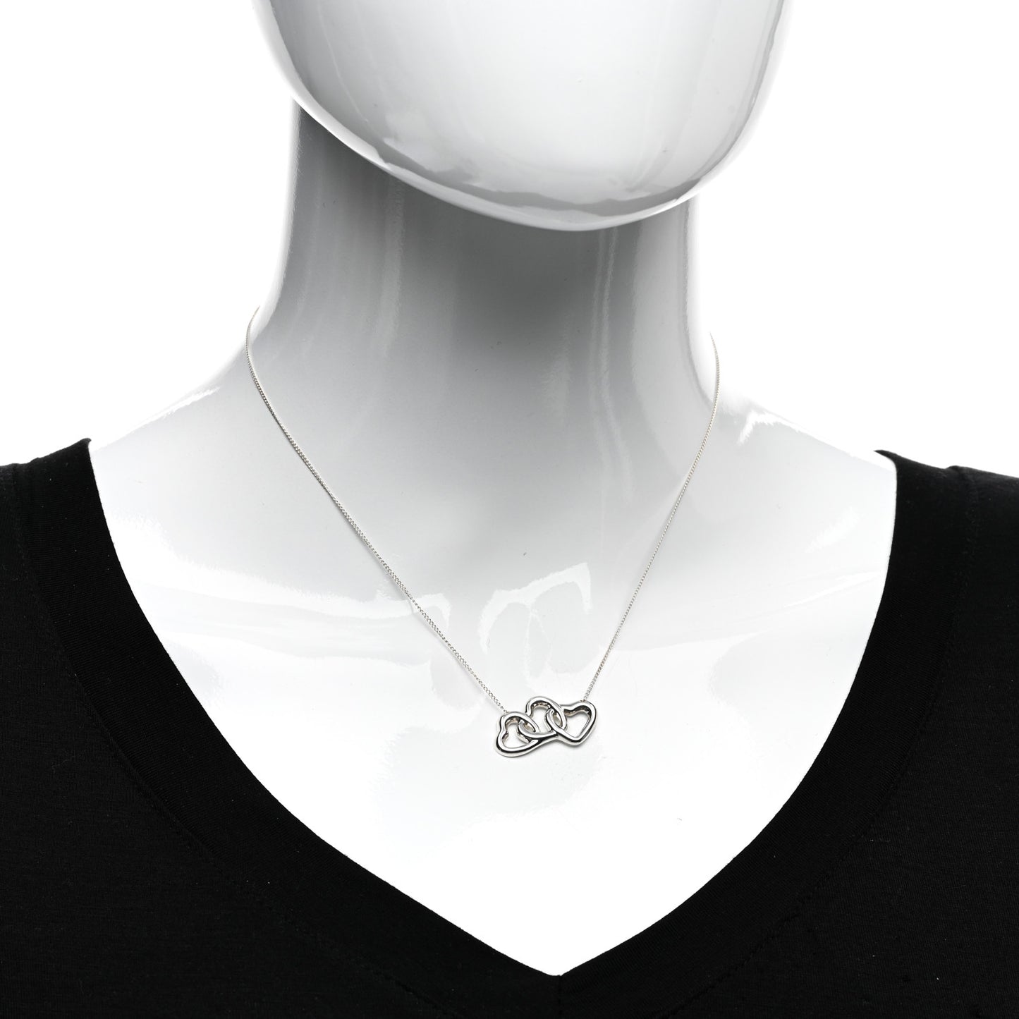 Sterling Silver Elsa Peretti Triple Heart Necklace