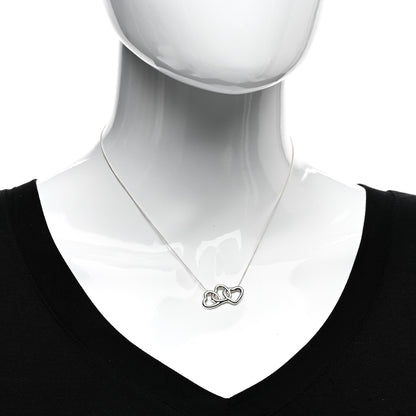 Tiffany Sterling Silver Elsa Peretti Triple Heart Necklace 2 of 4