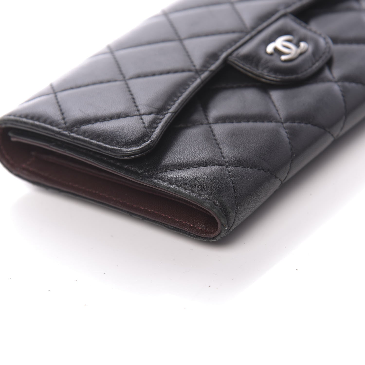 Chanel Lambskin Quilted Large Flap Wallet Black 11 of 12