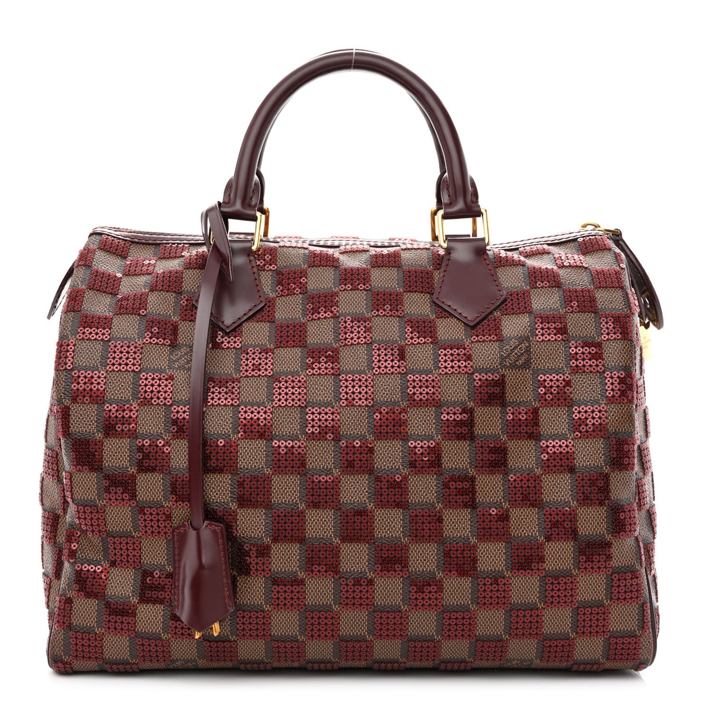 Damier Paillettes Speedy 30 Rouge