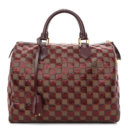 Louis Vuitton Damier Paillettes Speedy 30 Rouge 1 of 10