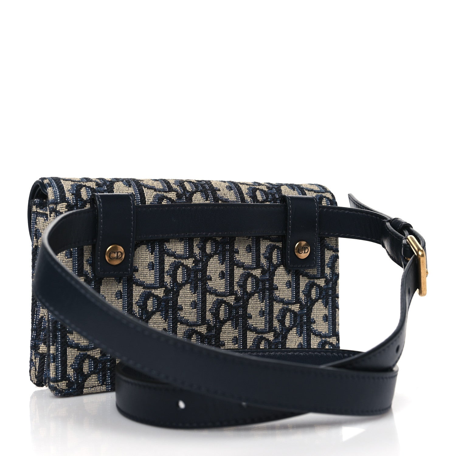 Christian Dior CHRISTIAN DIOR Oblique Saddle Belt Bag Blue 3 of 10