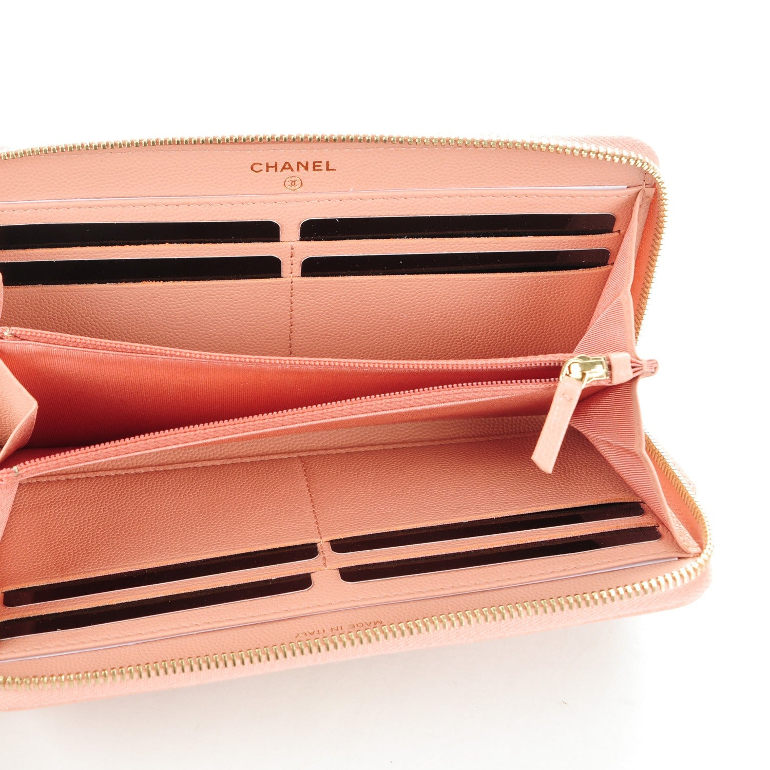 Chanel Caviar Camellia Embossed Zip Around Large Gusset Wallet Nude 5 of 8