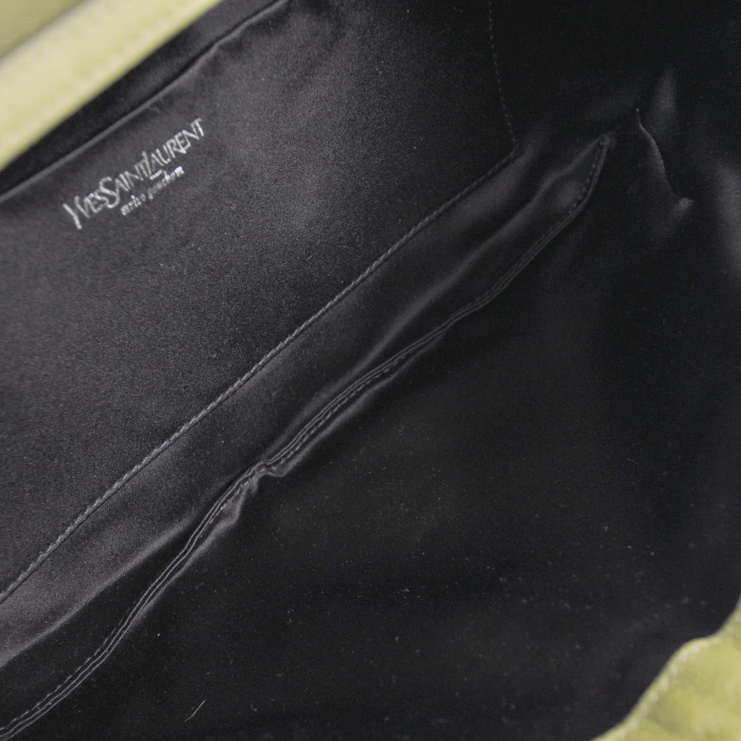 Saint Laurent Chevre Mamounia Clutch Bag Green 7 of 9