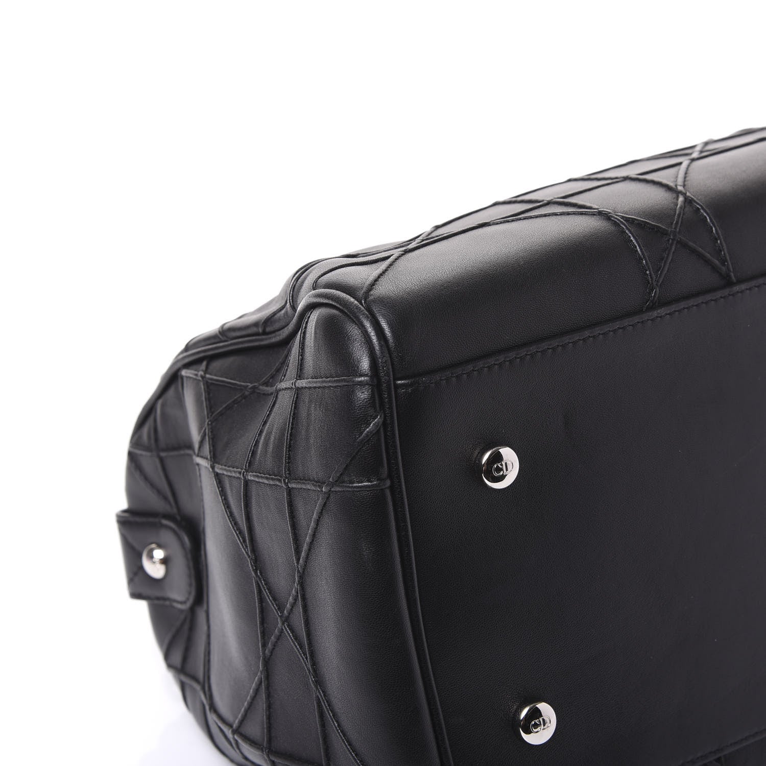 Christian Dior Lambskin Cannage Granville Polochon Black 7 of 10