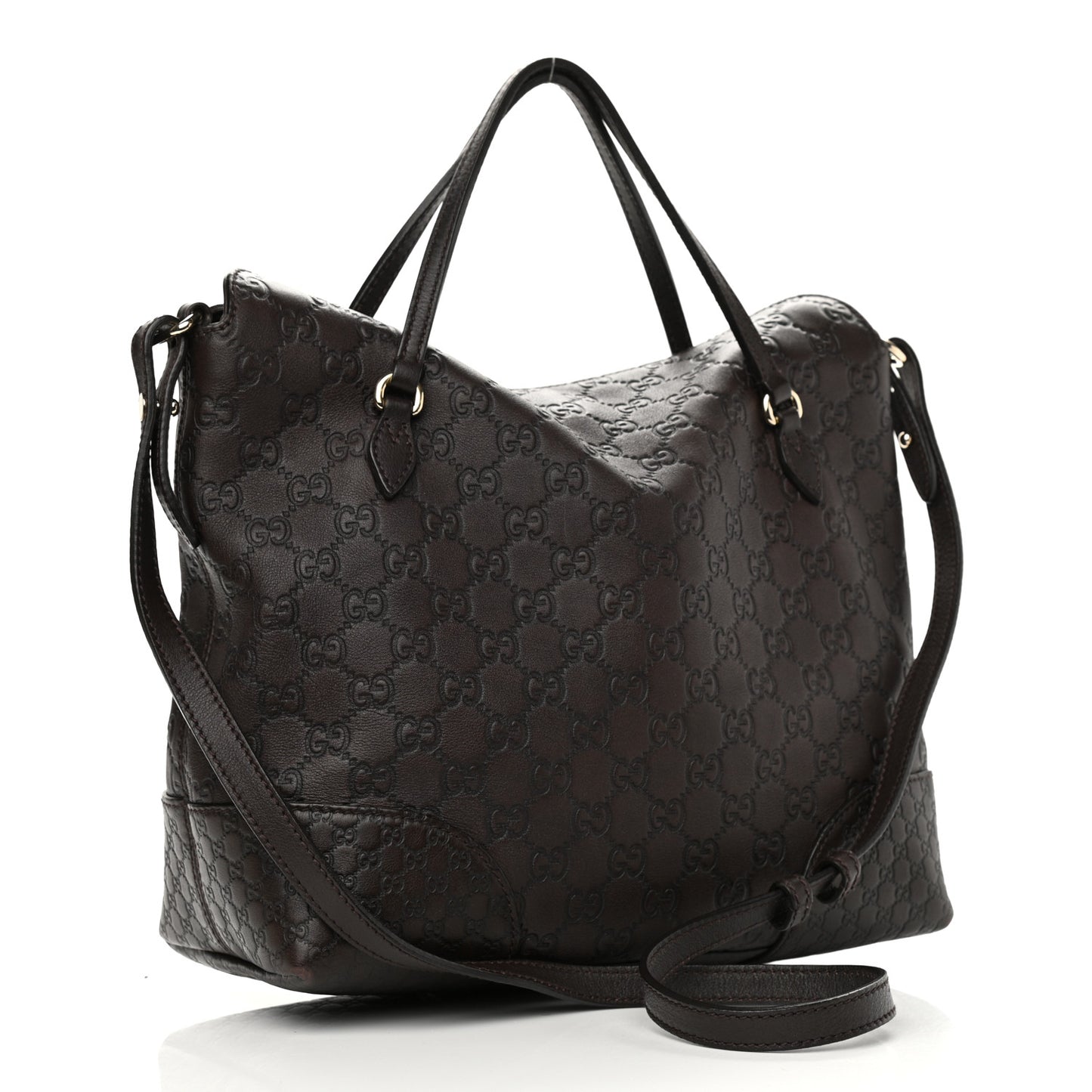 Guccissima Medium Bree Foldover Tote Chocolate