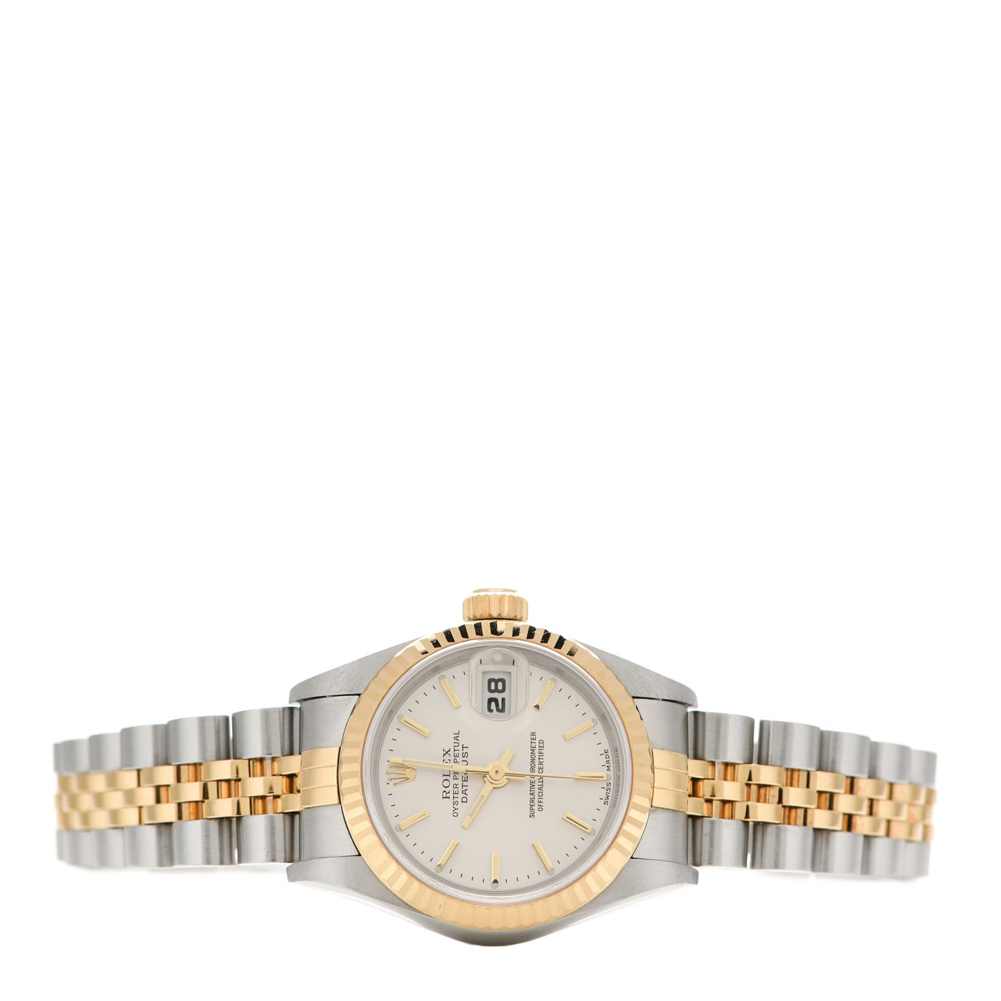 Stainless Steel 18K Yellow Gold 26mm Oyster Perpetual Datejust Watch Silver 79173