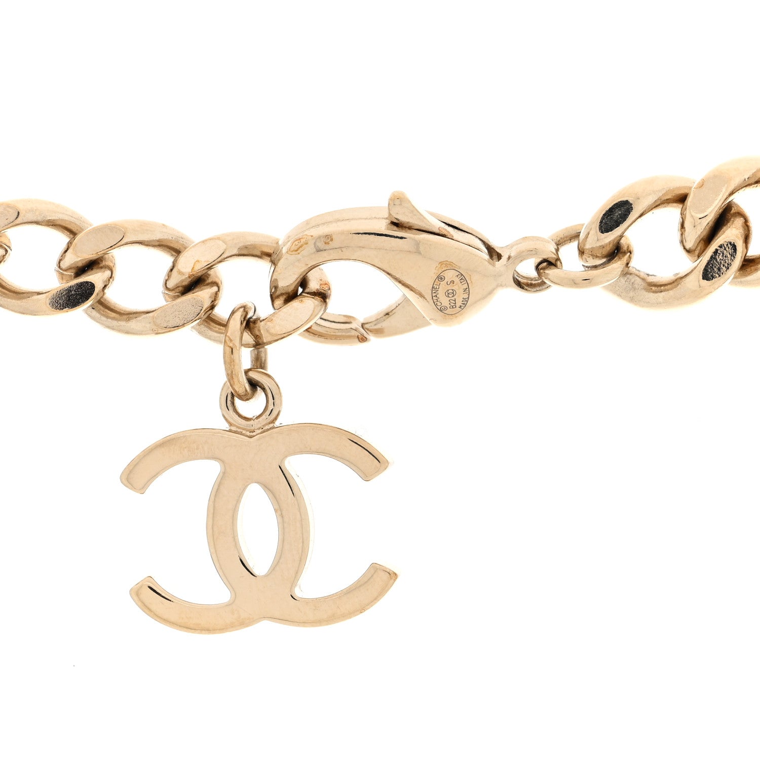 Chanel Metal Enamel Chain CC Choker Gold White 4 of 5
