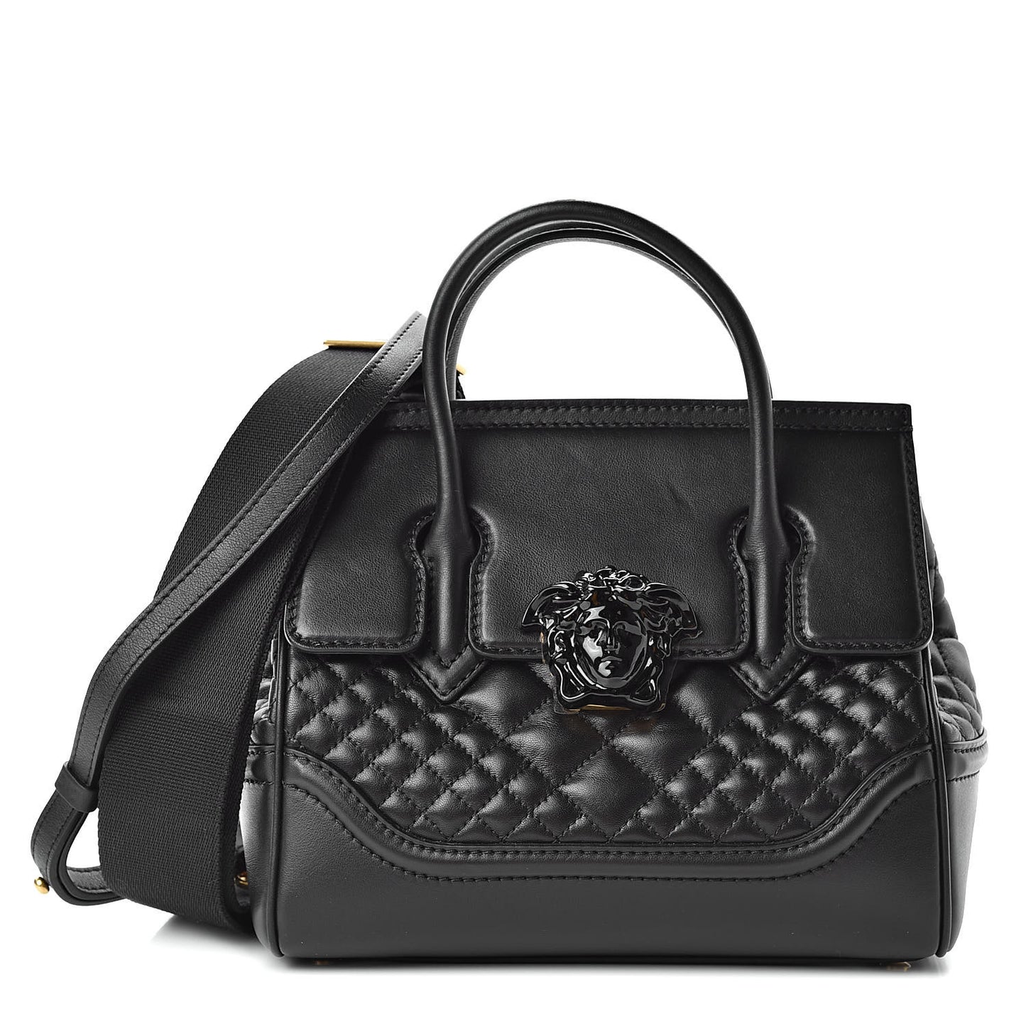Vitello Quilted Medium Palazzo Empire Bag Black