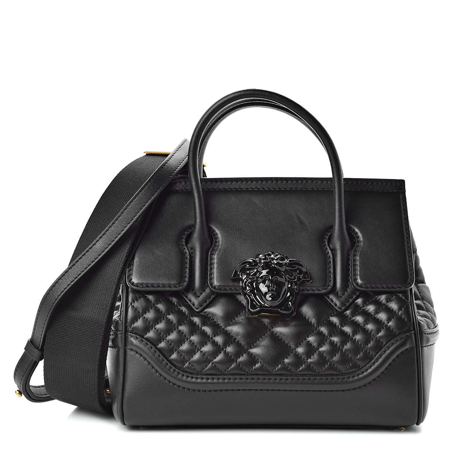 Versace Vitello Quilted Medium Palazzo Empire Bag Black 1 of 14