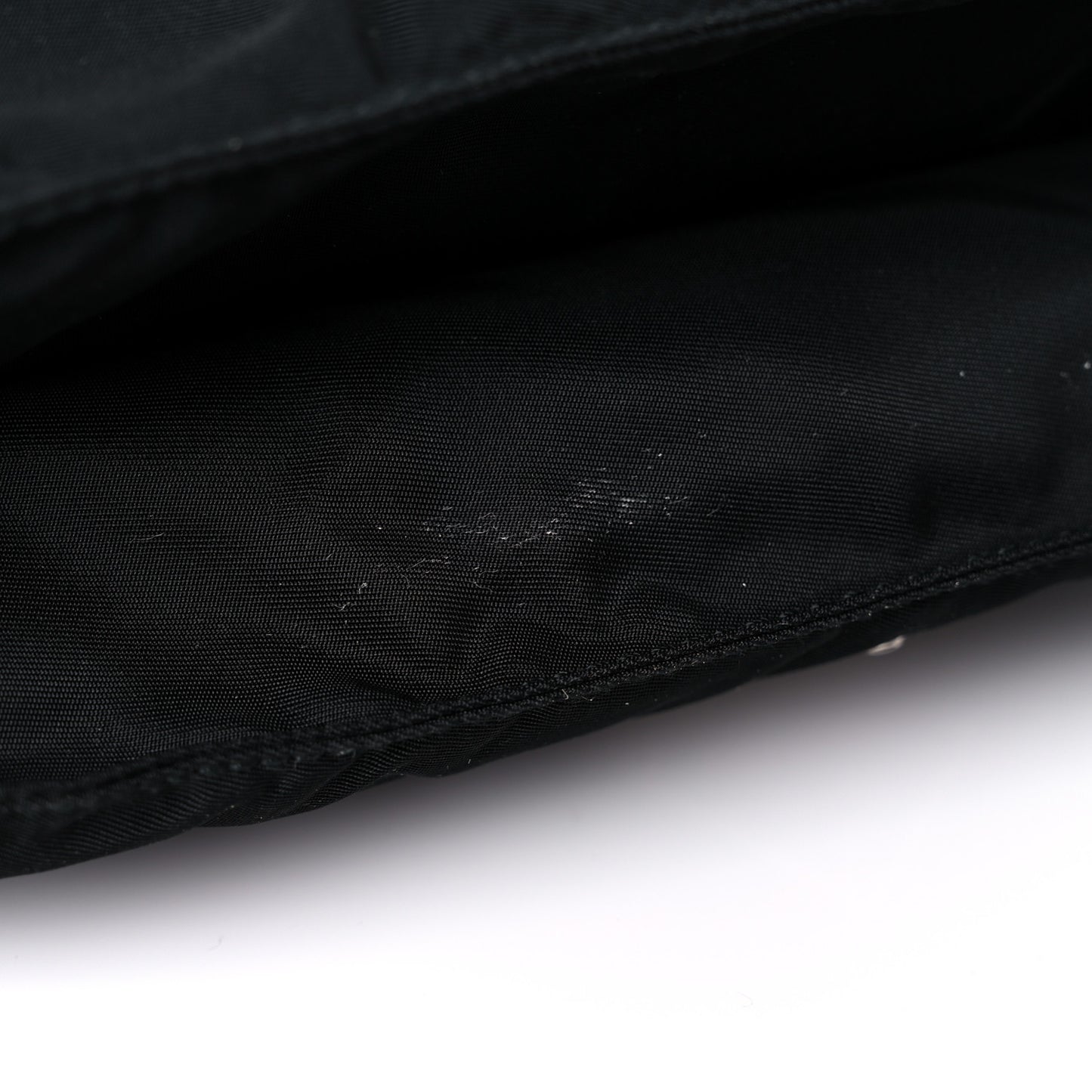 Tessuto Nylon Saffiano Flat Messenger Bag Black