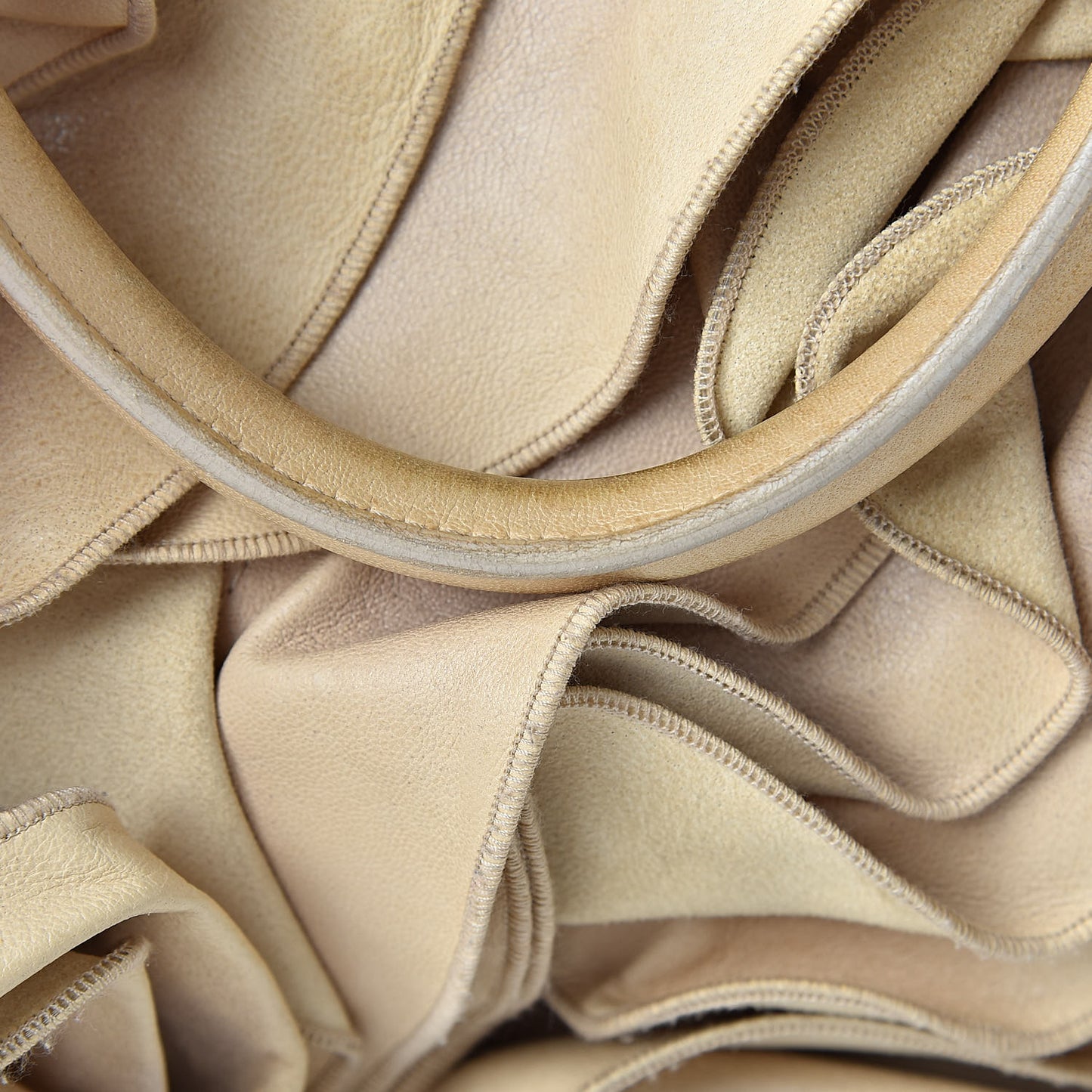 Lambskin Ruffle Tote Beige