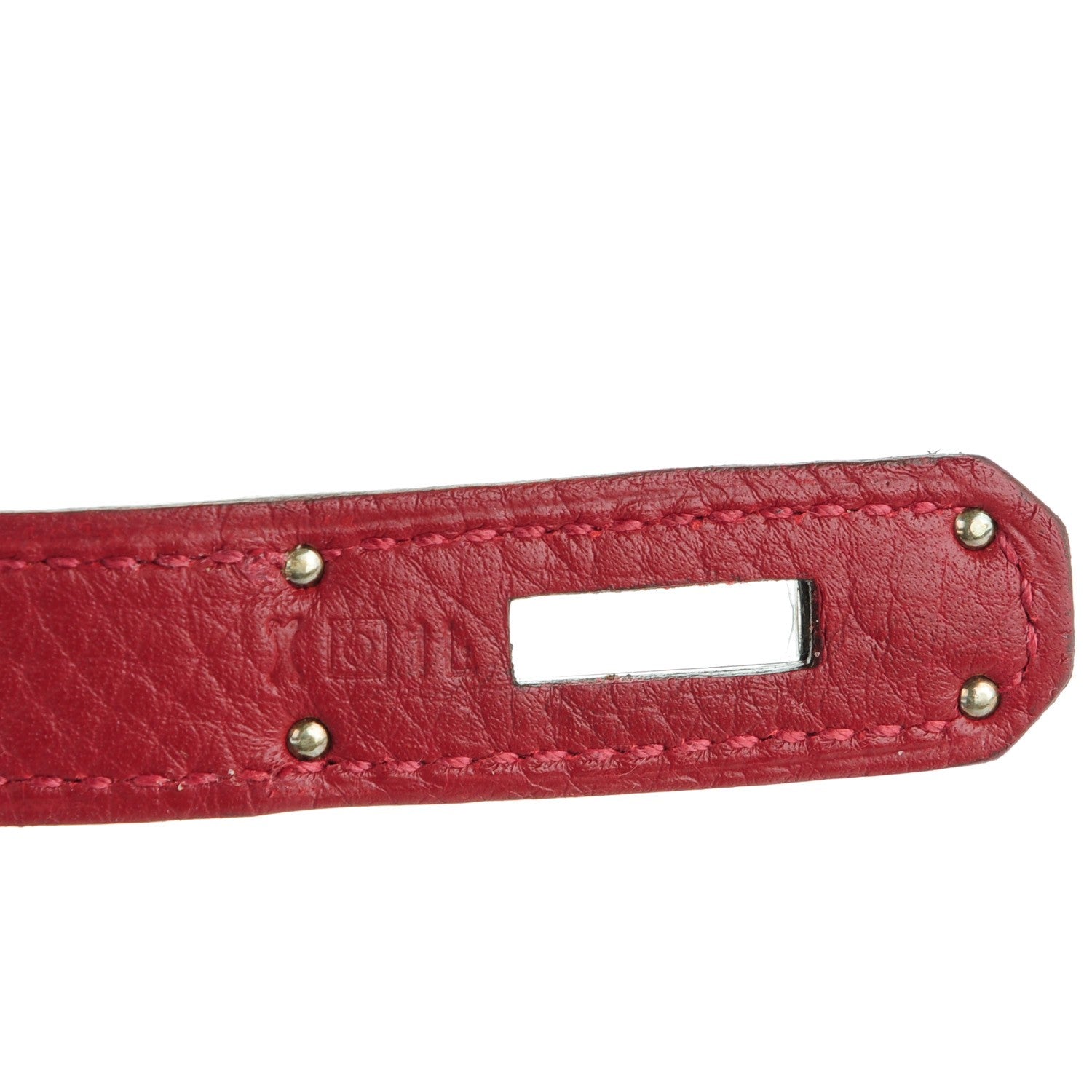 Hermes Taurillon Clemence Jypsiere 28 Marron D'Inde Rouge H 9 of 10