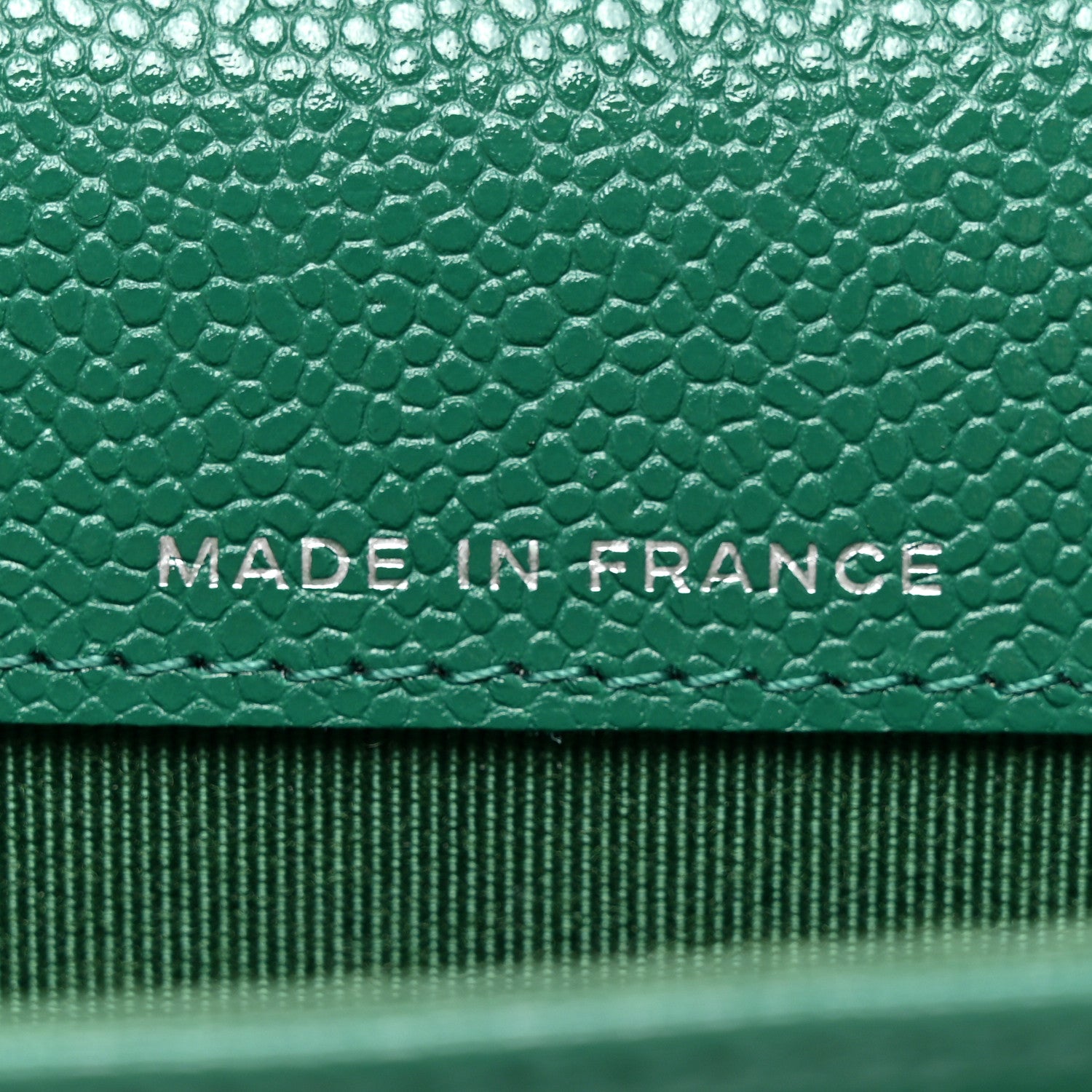 Chanel Caviar Quilted Flap Card Holder Wallet Green 7 of 9
