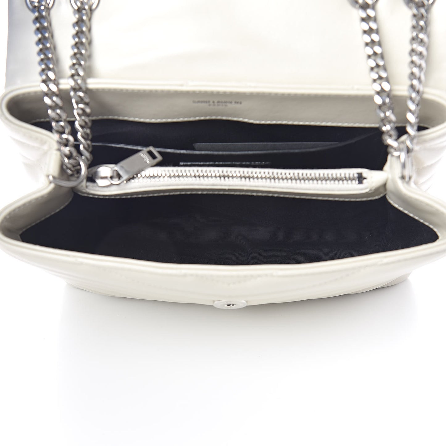 Calfskin Y Quilted Monogram Small Loulou Chain Satchel Ivory