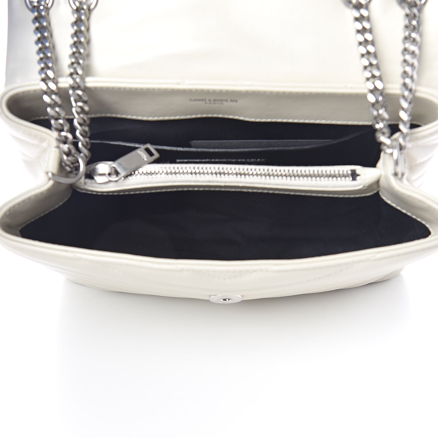 Saint Laurent Calfskin Y Quilted Monogram Small Loulou Chain Satchel Ivory 5 of 11