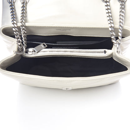 Saint Laurent Calfskin Y Quilted Monogram Small Loulou Chain Satchel Ivory 5 of 11