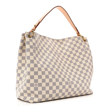 Louis Vuitton Damier Azur Graceful MM Rose Ballerine 3 of 9