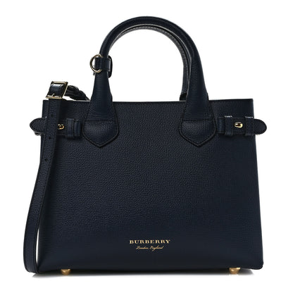 Burberry Derby Calfskin House Check Small Banner Tote Ink Blue 1 of 9