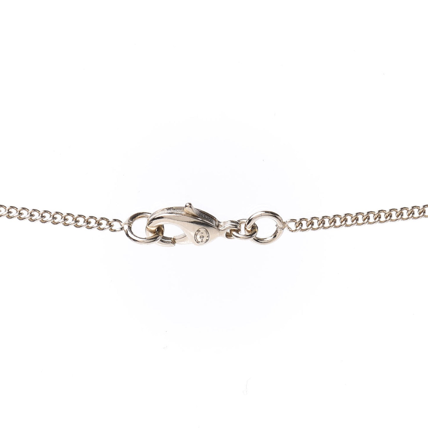 Pearl Crystal Twisted CC Drop Necklace Gold