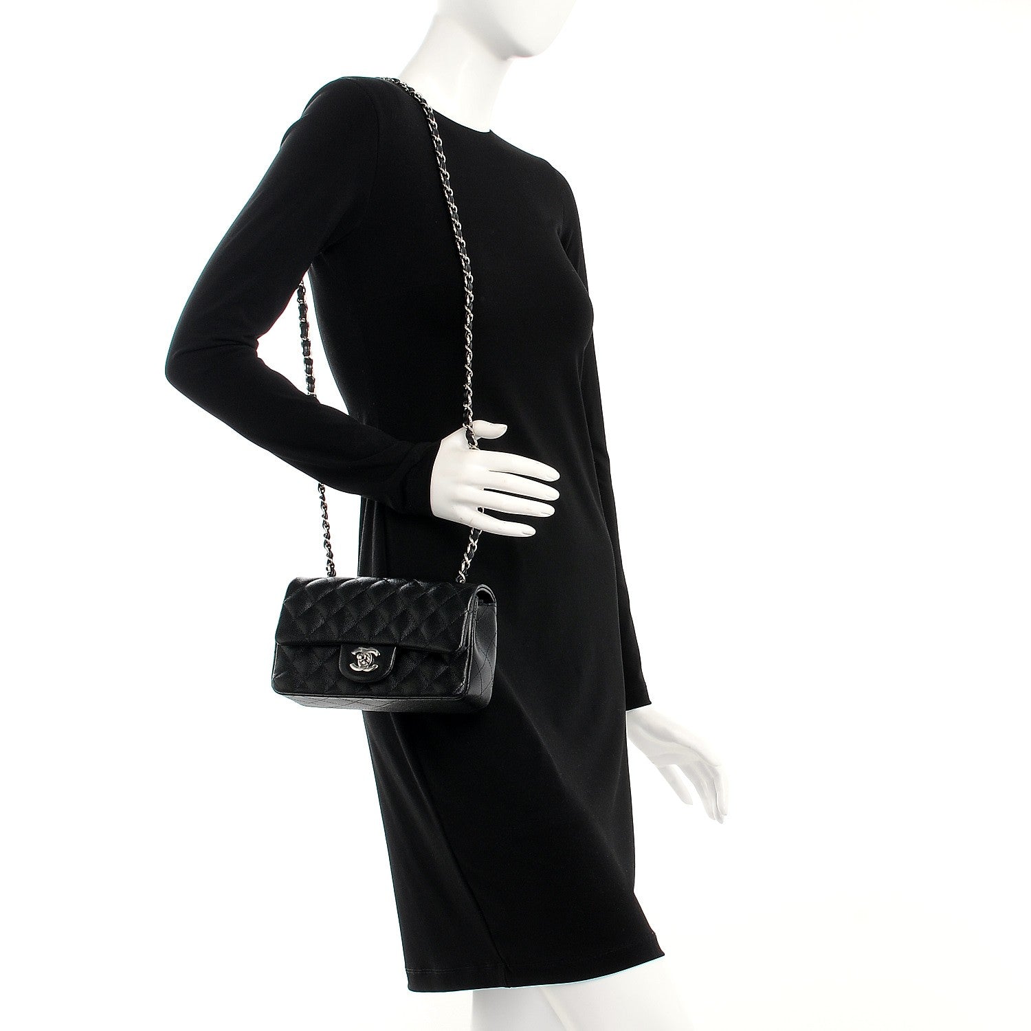 Chanel Caviar Quilted Mini Rectangular Flap Black 2 of 8
