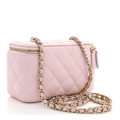 Chanel Caviar Quilted Small Tiny CC Vanity Case With Chain Light Pink 2 of 10