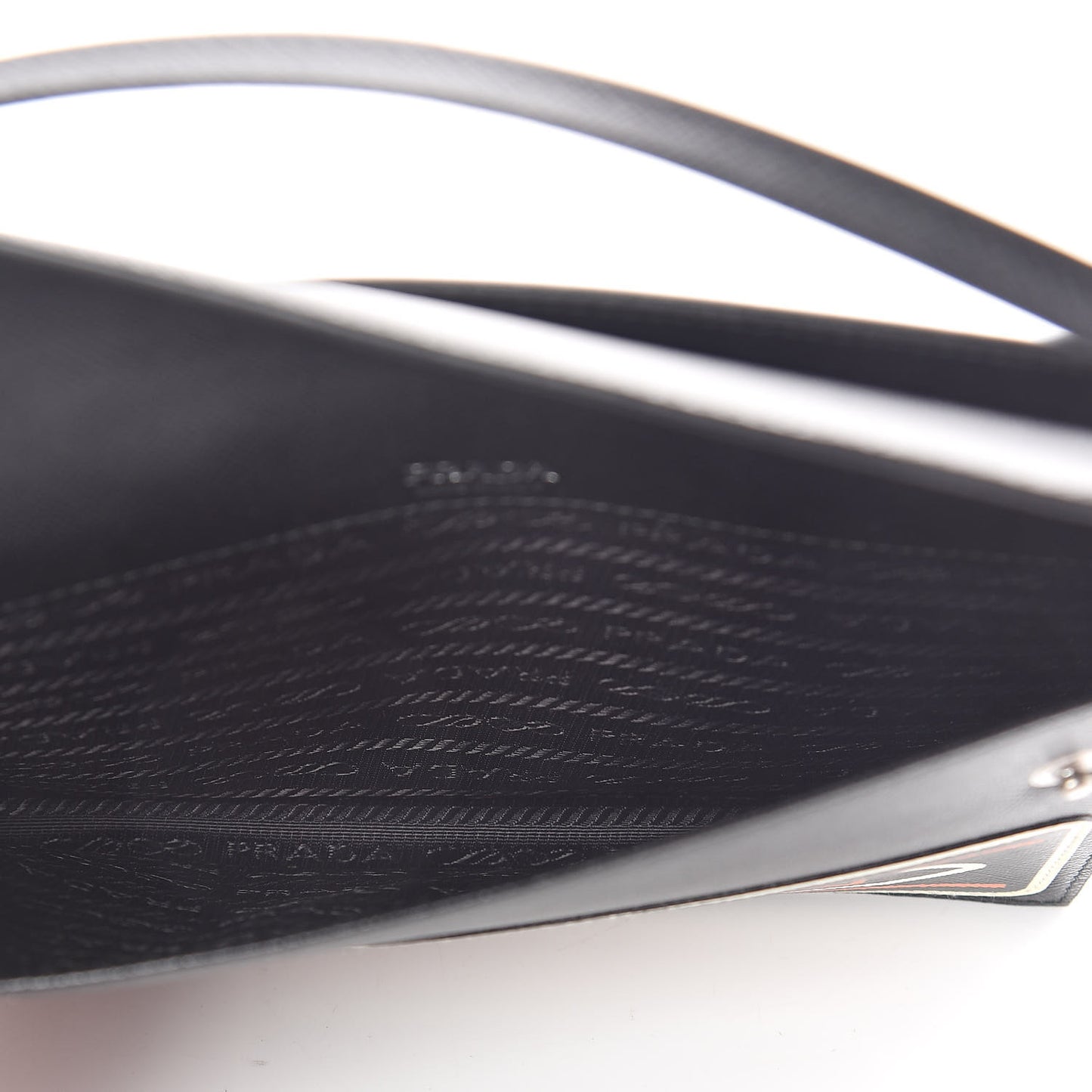 Saffiano City Logo Crossbody Wallet Black