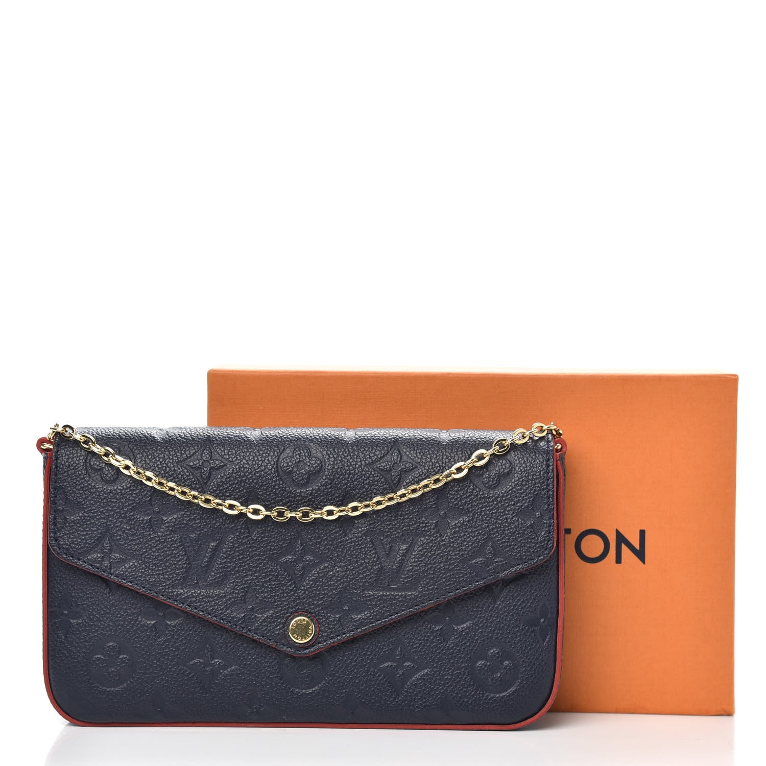 Louis Vuitton Empreinte Pochette Felicie Chain Wallet Marine Rouge 11 of 11