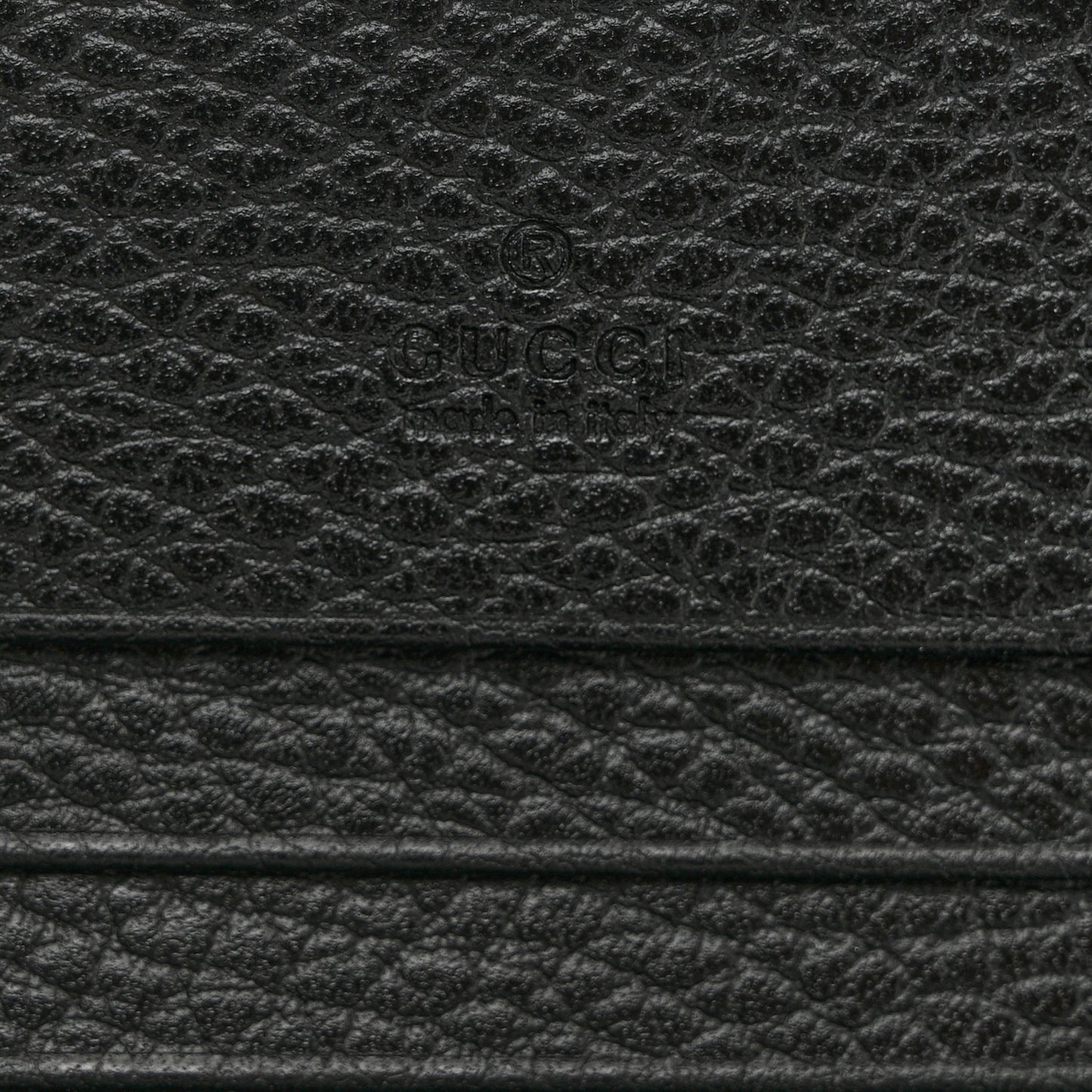 Pebbled Calfskin GG Marmont Card Case Black