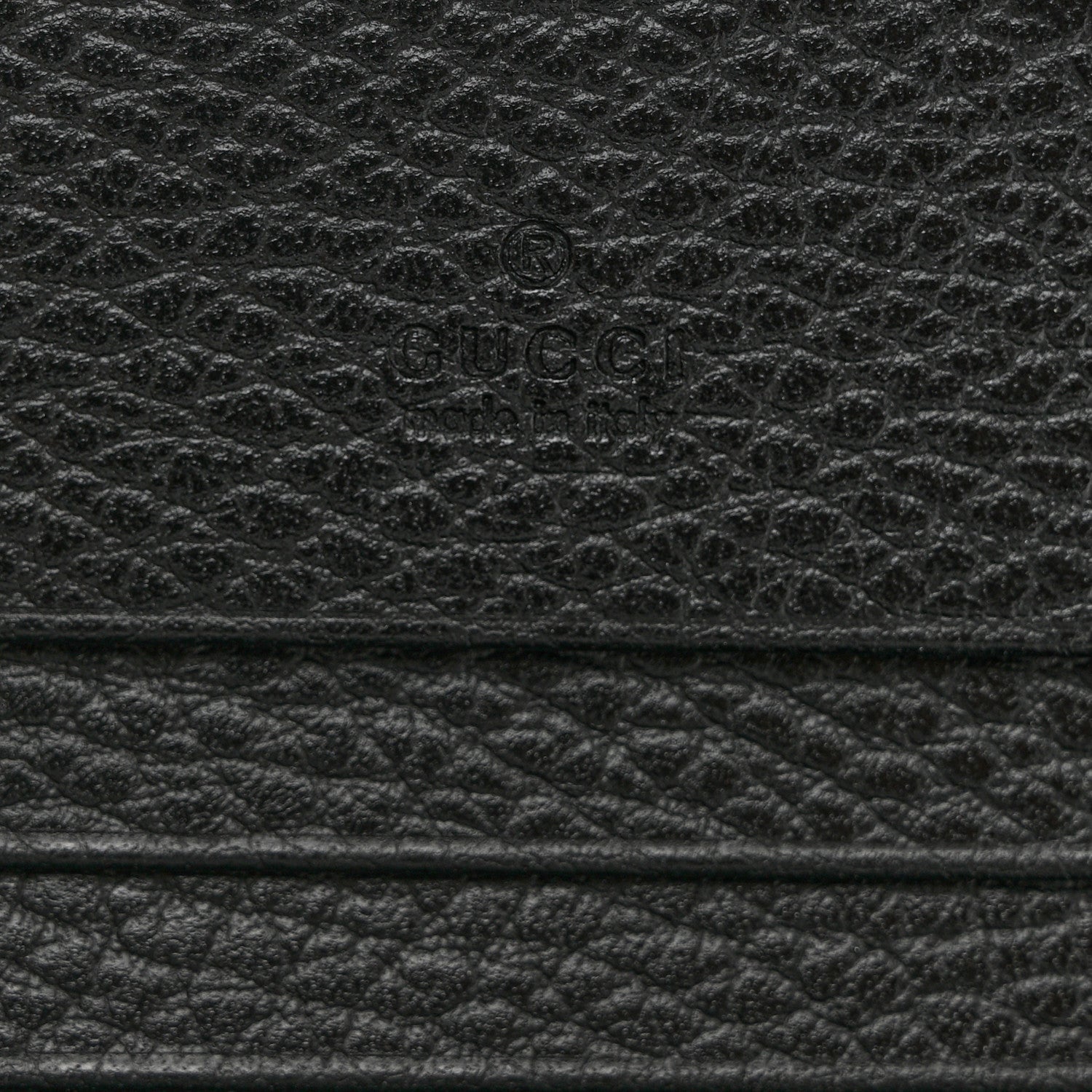 Gucci Pebbled Calfskin GG Marmont Card Case Black 6 of 6