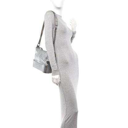 Chanel Metallic Aged Calfskin Quilted Medium Gabrielle Hobo Silver 2 of 16