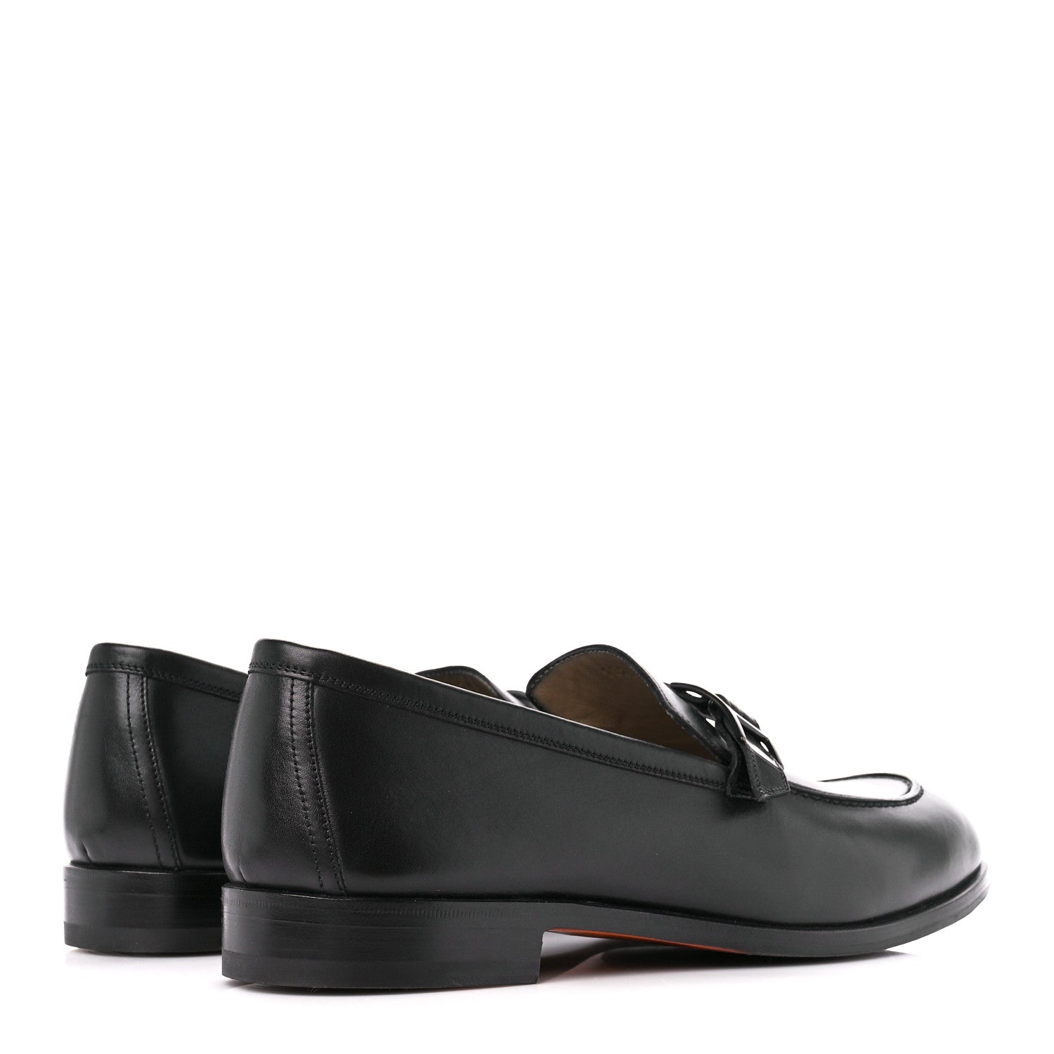 Hermes Calfskin Shiny Alligator Mens Monterey Loafers 42 Black 4 of 8