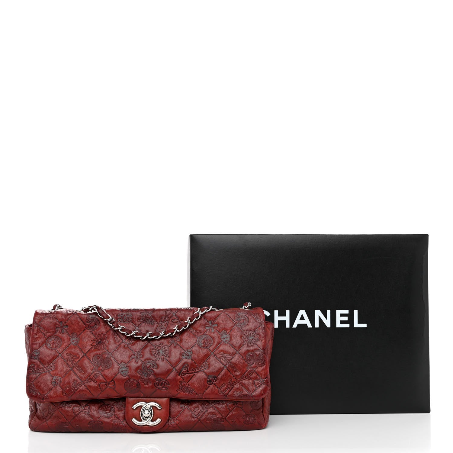 Chanel Calfskin Embossed Large Lucky Symbols Flap Rouge 13 of 13