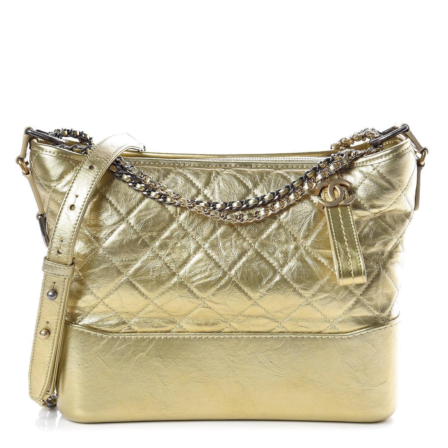 Chanel Metallic Aged Calfskin Quilted Medium Gabrielle Gold 1 of 10