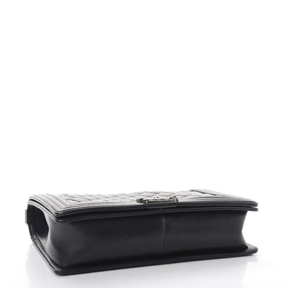 Chanel Calfskin Embossed Stitch Large Boy Flap Black 4 of 8