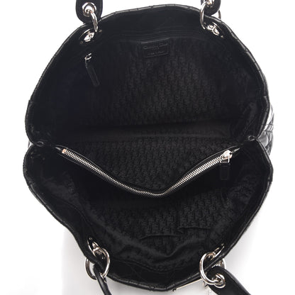 Christian Dior Lambskin Cannage Large Soft Lady Dior Shopping Tote Black 5 of 11