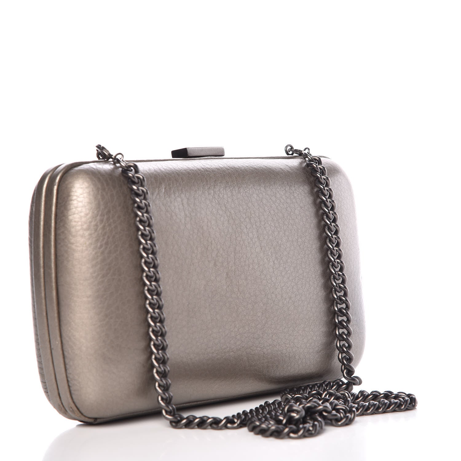 Gucci Metallic Pebbled Calfskin Soho Hard Case Clutch Golden Beige 3 of 10