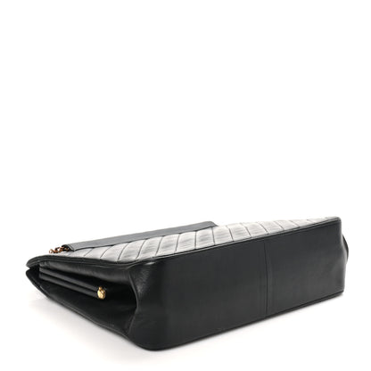 Chanel Lambskin Diagonal Quilted Kisslock Bag Black 4 of 11