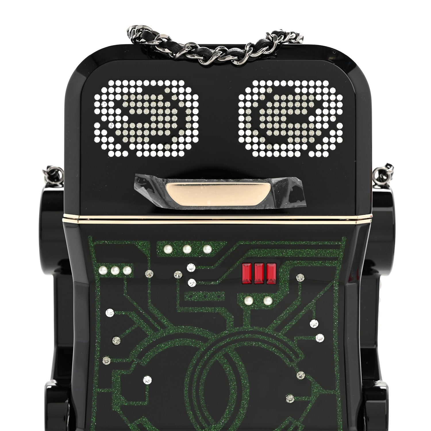 Chanel Plexiglass Crystal Robot Minaudiere Clutch  Black 8 of 11