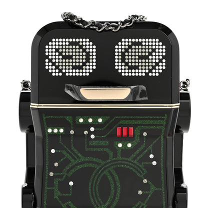 Chanel Plexiglass Crystal Robot Minaudiere Clutch  Black 8 of 11
